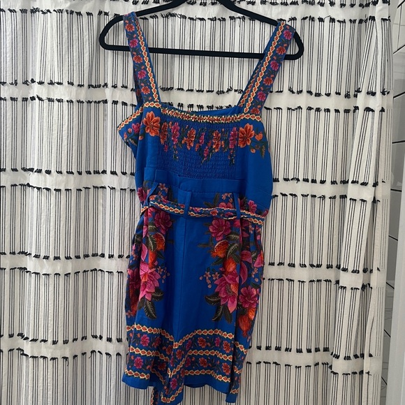 ‼️FINAL PRICE‼️ Farm Rio summer fruit scarf blue romper Bloomies exclusive - NWT - Picture 7 of 7